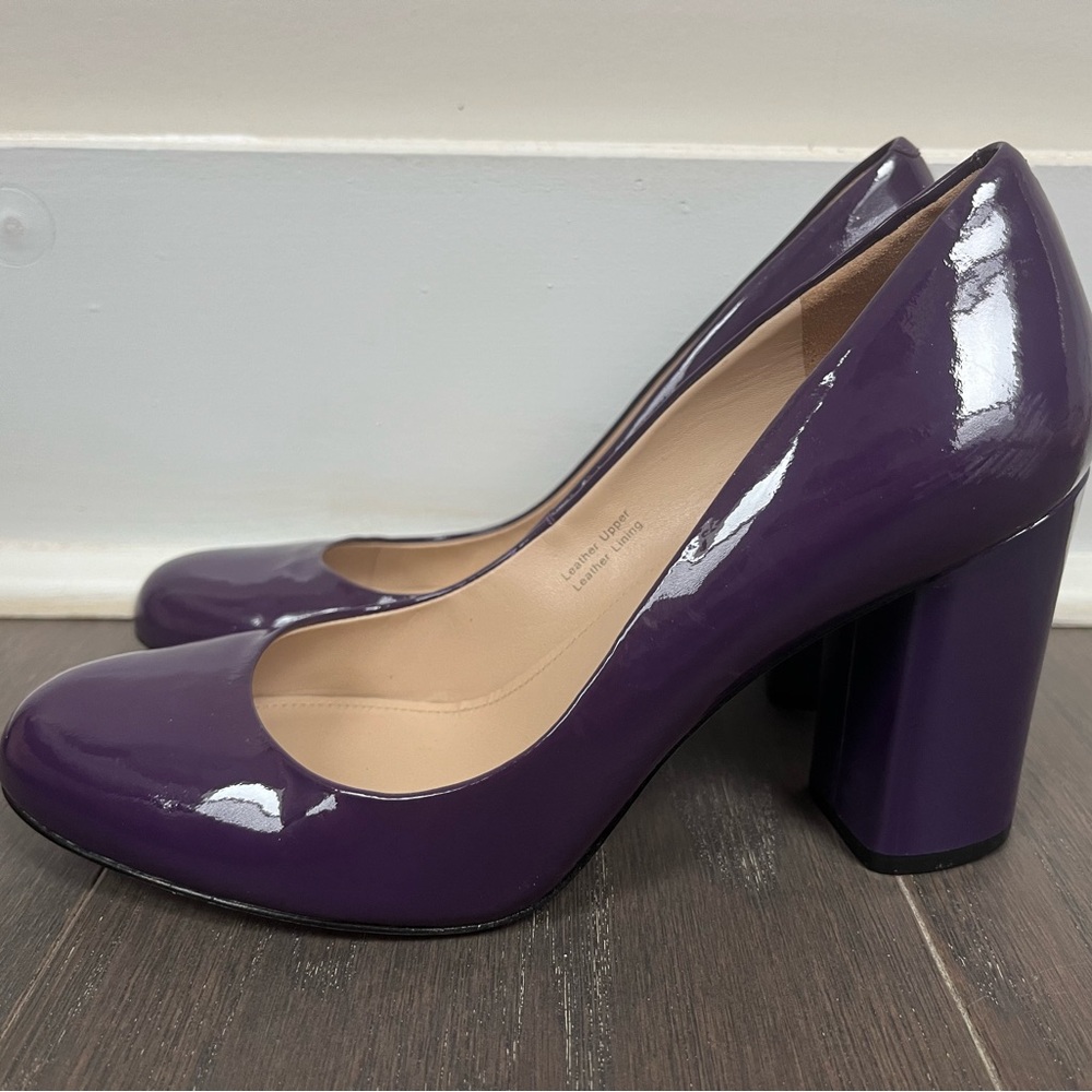 Via Spiga Purple Patent Leather Heels